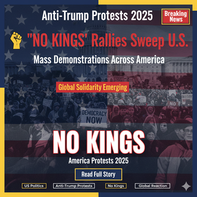 Anti-Trump Protests Surge Across America in 2025: “No Kings” Movement Gains Global Attention