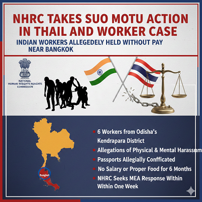 NHRC Takes Suo Motu Cognizance of Indian Workers Allegedly Held Without Pay in Thailand